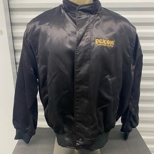 Vintage 1990s Excalibur Las Vegas Moto Style Satin Jacket